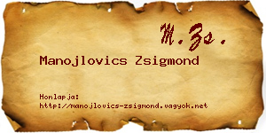 Manojlovics Zsigmond névjegykártya